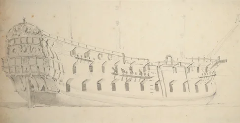 Retrato de un cuarto inglés, c.1685 (grafito, aguada gris)