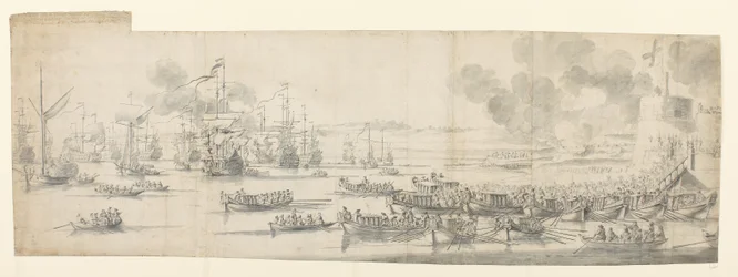 María de Módena embarcando en Gravesend