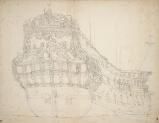 Retrato del "Gideon", barco de 62 cañones construido en 1664 y registrado por última vez en 1689, c.1670 (offset)