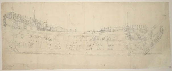 Retrato del "Swiftsure", 64 cañones, construido en 1621 y reconstruido en 1653
