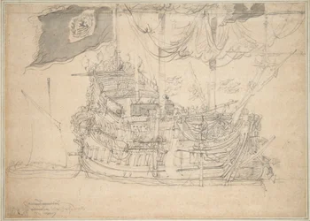Retrato de la "Zeelandia", c.1659 (grafito, aguada gris)