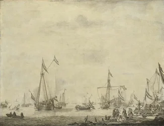 El yate real y el yate de Estado zarpan de Moerdijk con Carlos II