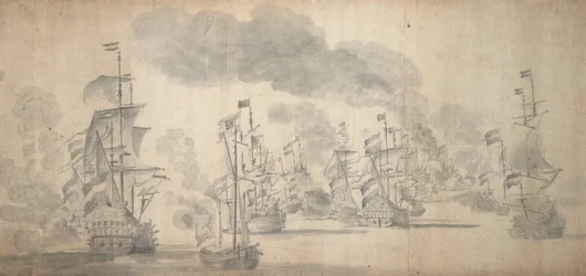 La batalla de Solebay, 28 de mayo-7 de junio de 1672 (grafito)