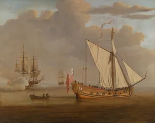 El yate inglés "Portsmouth" fondeado