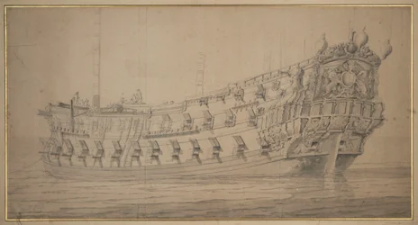 El "York", c.1674 (grafito, aguada gris)