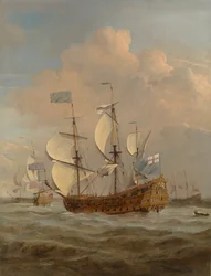 El "San Andrés" en el mar con brisa moderada, c.1673 (óleo sobre lienzo)