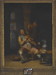 Los juerguistas (óleo sobre madera)