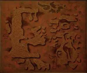Imagen en relieve marrón con Gilgamesh
