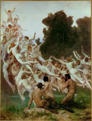 Las Oreads - ninfas del bosque (pintura sobre madera)