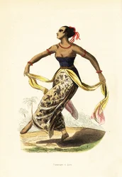 Ronggeng o rongging, bailarina de Java, Indonesia