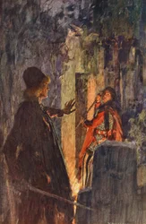 Romeo y Julieta de Shakespeare: Acto V, Escena III (litografía en color)