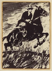 Ilustración de Memorias de un cazador de zorros de Siegfried Sassoon (xilografía)