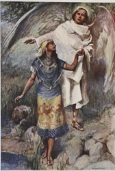 Los viejos dioses vencidos, una princesa del antiguo México muestra la llegada de una nueva fe, de 