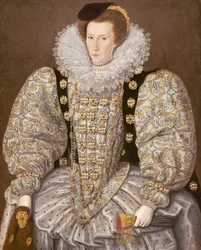 Retrato de una dama de la corte isabelina, c.1595 (óleo sobre lienzo)