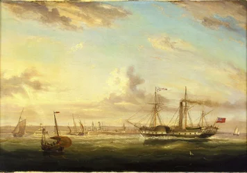 El barco de vapor y ruedas 