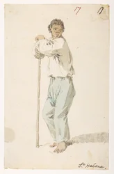 17 Habitantes de ‘St. Elena.  de un álbum de 372 dibujos de paisajes, costas, disfraces y la vida cotidiana realizados durante la embajada de Lord Macartney ante el emperador de China, entre 1792 y 1794 (lápiz y acuarela sobre papel)