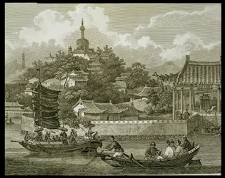 Vista de los jardines del Palacio Imperial, Pekín (detalle)