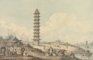 Ciudad de Lin Tsin, Shantung, con vistas al Gran Canal