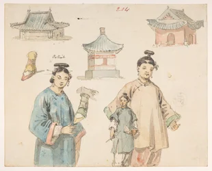 Álbum de 278 dibujos de paisajes, costas, trajes y vida cotidiana realizados durante la embajada de Lord Macartney al Emperador de China. Entre 1792 y 1794.Artista(s): Alexander, William (1767-1816)