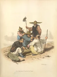 Hombres jugando a los dados