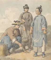 Tres vendedoras ambulantes chinas