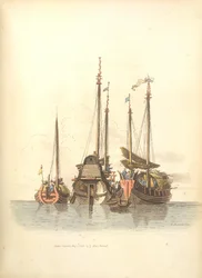 Tres buques fondeados