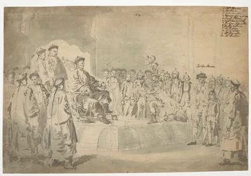 WD 961 Emperador recibiendo la Embajada; El primer encuentro de Macartney con Qianlong, de un 