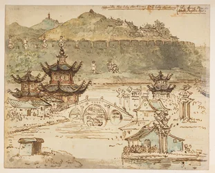 f.59 148v ‘Frente a la ciudad Shin-ring en Ye City Liu-shung. Sin-chung 16 de noviembre. Muro, pagoda, etc.