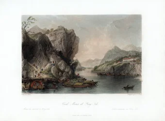 Minas de carbón en Ying-Tih, China, c1840