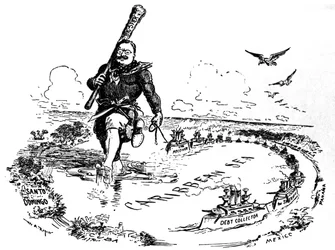 El gran garrote en el mar Caribe. Caricatura de Theodore Roosevelt, 1904