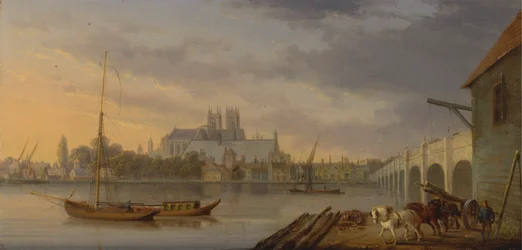 Vista del puente de Westminster y la Abadía desde el lado sur