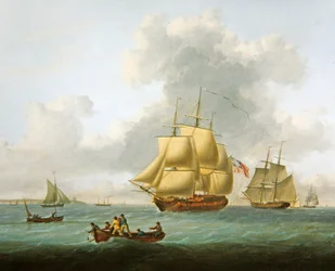 Buques de guerra, mercantes y embarcaciones menores en la desembocadura del Támesis