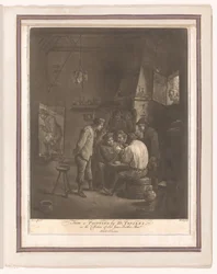 Granjeros jugando a las cartas en la posada
