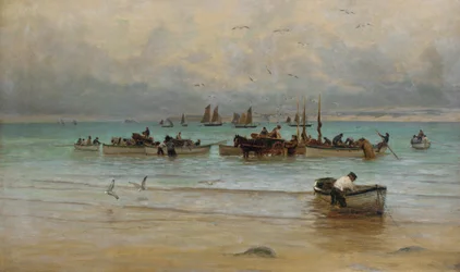Cargando pescado en marea baja, St. Ives