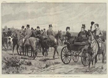 Bocetos de caza, una reunión del Quorn en Ashby Folville