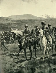 Lord Roberts y su Estado Mayor en el Veldt acercándose a Pretoria, 1901