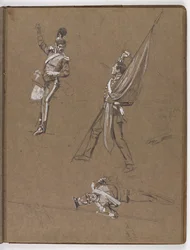 Estudios para la pintura al óleo, La bandera: Albuhera, 16 de mayo de 1811 (detalle)