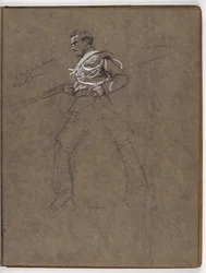 Estudio para la pintura al óleo de William Barns Wollen, ¿La bandera: Albuhera, 16 de mayo de 1811?