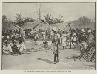 La expedición Ashanti, Akroful, la segunda estación de parada en la marcha desde Cape Coast Castle