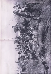 La Guardia Negra en la Batalla de Quatre Bras, 16 de junio de 1815, ilustración de Batallas Británicas en Tierra y Mar, 1915