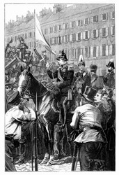 El Rey de Prusia dirigiéndose a los berlineses, 1848, 1900