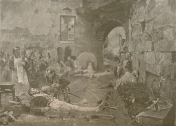 Napoleón y el Mariscal Lannes en Essling, 1809, 1896