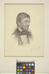 Retrato de Ralph Waldo Emerson (grabado en madera)