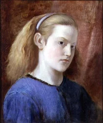Retrato de una niña en azul