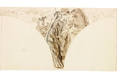 Boceto para mural en Wallington Hall