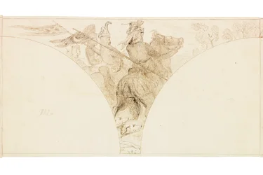 Boceto para mural en Wallington Hall