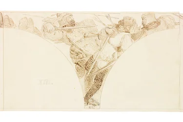 Boceto para mural en Wallington Hall