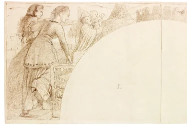 Boceto para mural en Wallington Hall