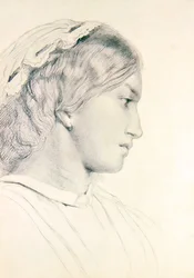 Estudio de la cabeza de una niña