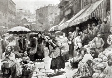Colonia Italiana de Mulberry Bend en Nueva York, ilustración en la revista 